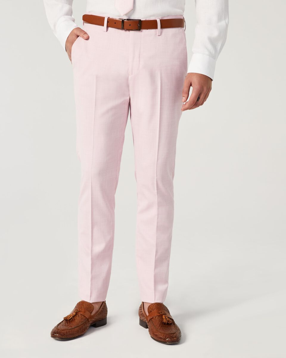 Mens Light Pink Tailored Suit Pant